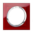 Рамка 4 модуля круглая красное зеркало 576136