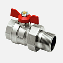 RBM кран бабочка с ракором pn25 д 3/4 вн./нр.