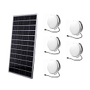 LED cветильник 100 W на солнечных панелях 5ти-комплектный