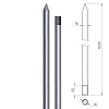 Стержень заземления с заострением, оцинкованный 16X1500