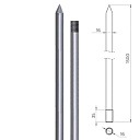 Стержень заземления с заострением, оцинкованный 16X1500