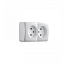 VIOLA Розетка двойная б/з белый
