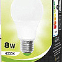 Лампа светодиодная A60 8 Вт "TESS" E27 4000K лимонного света