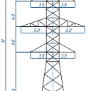 Опоры линий электропередачи У110-2+5
