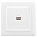 Розетка RJ-45 1-местная СП белая EKF Basic