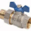 F.I.V Кран шаровой с синий ручкой D15