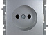 Розетка 2-я с заземлением TOURAN серебро