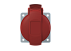 Розетка 432RU6, прямой унифиц флянец, 346-415V, 32А,  3P+N+E, термопласт, IP44, красная