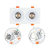 Светильник Low UGR фиксированный алюминиевый downlight, IP20, GU5.3, 2 светильника, белый, квадратный (TEKLED), артикул 143-03476
