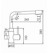 Смеситель для кухни с подключением фильтра воды BLUE WATER TORINO INOX Фото #3222972