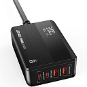 Домашнее зарядное устройство LDNIO (A4808Q) 2USB + 2 Type-C 65 Вт + кабель Micro Black