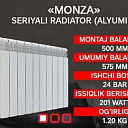Алюминиевый радиатор AKFA "Monza" 50 см