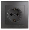 TOURAN Розетка с ЗК АНТРАЦИТ