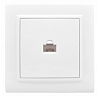 Розетка RJ-45 1-местная СП белая EKF Basic