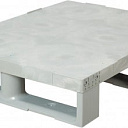 Паллет 1200х800х150 мм, сплошной на 3-х полозьях, серый,TR 1208-1