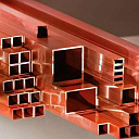 Медный профиль s= 1 мм, Размер1: 1,7-54,5 мм, Размер2: 1,018-30 мм, Размер3: 2,14-10 мм