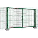 Распашные ворота со стальной рамой и с заполнением штакетником