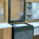 Раковина с тумбой S003-70BM с зеркалом