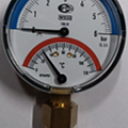 Термоманометр, Модель: 100.01 Ном-ый размер: 080 мм G 1/2 B   присоединение радиальное ед.изм давления: бар 0...6 бар ед.изм температуры: 0 °C ... 120 °C