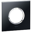 Рамка 3 модуля круглый черное зеркало 575563