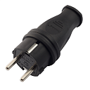 Вилка однофазная 2Р+РЕ 1х16А 220-240V (каучук)