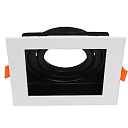 Светильник прямоугольный встраиваемый наклонный downlight GU5.3, белый и черный (TEKLED), артикул 143-03510