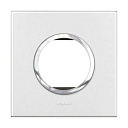 Рамка 2 модуля круглая  Белое зеркало