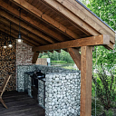 Кухня из габиона в дачном участке