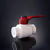 Шаровой кран с красной алюминиевой ручкой полипропиленовый PP-R «PREMIUM»