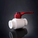 Шаровой кран с красной алюминиевой ручкой полипропиленовый PP-R «PREMIUM»