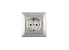 Mutlusan RITA Розетка 1 с/з (стальной)