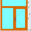 Окно-4_3 Ламинированый ПВХ 6000