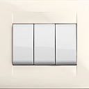 3М Рамка кремовая, выключатель 1Mx3 белый Италия,GEWISS
