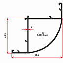 Профиль алюминиевый (90 градусов) 3022