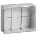 Коробка КМ41278 распаячная для о/п 240х195х165 мм IP55 (RAL7035, прозр. кр., кабельные вводы 5 шт)