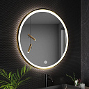 Зеркало для ванной комнаты с подсветкой 3 цвета LED и противозапотевателом с металлической оправой