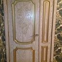 Межкомнатная Дверь Шпонированная с втёртой золотой патиной