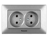 Розетка 2-я б/з Panasonic Karre Plus & Arkedia Slim, скрытая