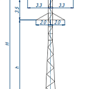 Опоры линий электропередачи 1П35-2Т-3,5