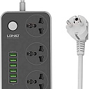 LDNIO SC3604 Universal 6 USB Auto Max 3,4 A USB Автоматическое определение зарядного устройства с антистатическими розетками