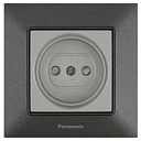 Розетка силовая Panasonic Karre Plus & Arkedia Slim одинарная, скрытая. Цвет: бронза, черный, серебро, темно-серый