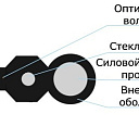 Кабель оптический INSTALL-FTTx 1 волокно (G.657.A) стеклопруток с тросом (проволока) (катушка 2км)