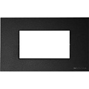 Рамка 4 модуля квадрат черное зеркало 575083