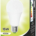 Лампа светодиодная A60 15 Вт "TESS" E27 4000K лимонного света