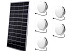 LED cветильник 100 Вт на солнечных батареях 9-и комплектный