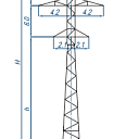 Опоры линий электропередачи ПС110-6В+4