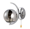 Бра Chrome Wall Light Globe Semicircle Smoky Glass E27 With Pull Down Switch TEKLED 151-198080