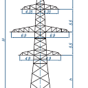 Опоры линий электропередачи 1У220-4+5
