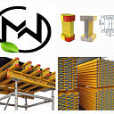 Балка деревянная, двутавровая с наконечником, длина 3 метра