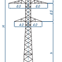 Опоры линий электропередачи ПС220-6+1,8